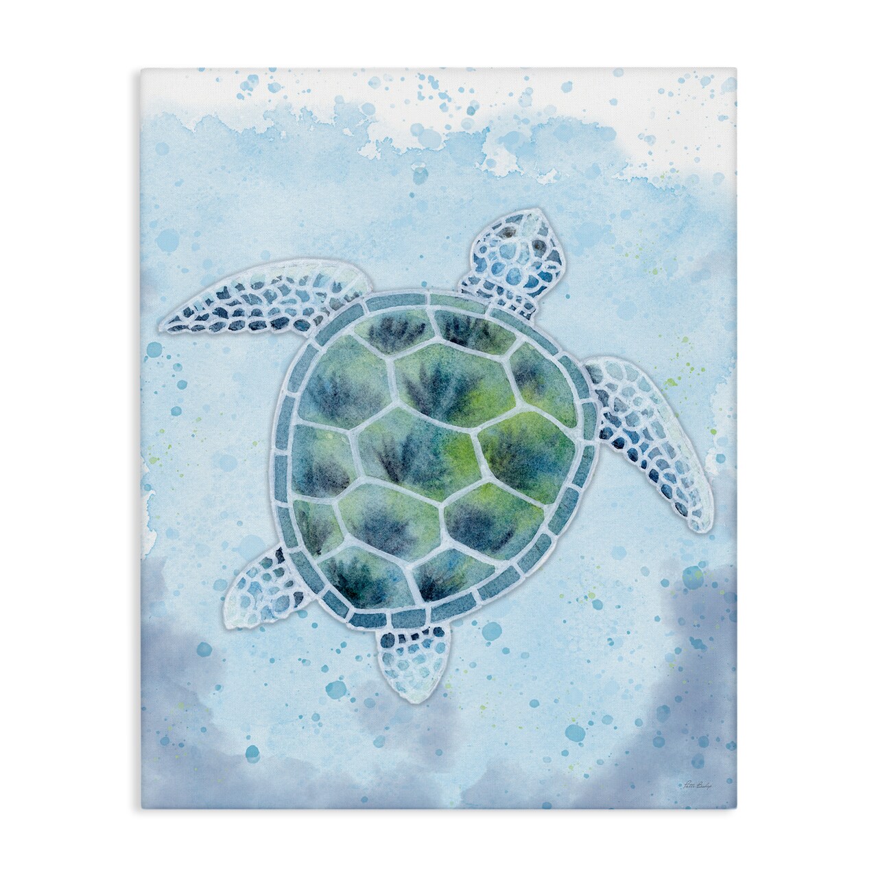Stupell Industries Stained Glass Turtle Canvas Wall Art Design by Patti Bishop